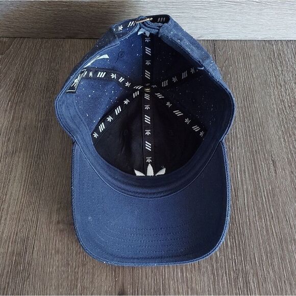 Adidas Trefoil Hat Strapaback Cap Navy Blue Speckled Spots Activewear - Picture 5 of 6